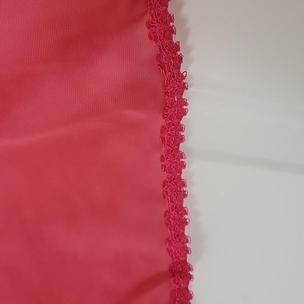 ✨️LAST CHANCE✨️ Vintage Hand Dyed Tiered Half Slip in Coral Zazz - Picture 2 of 14